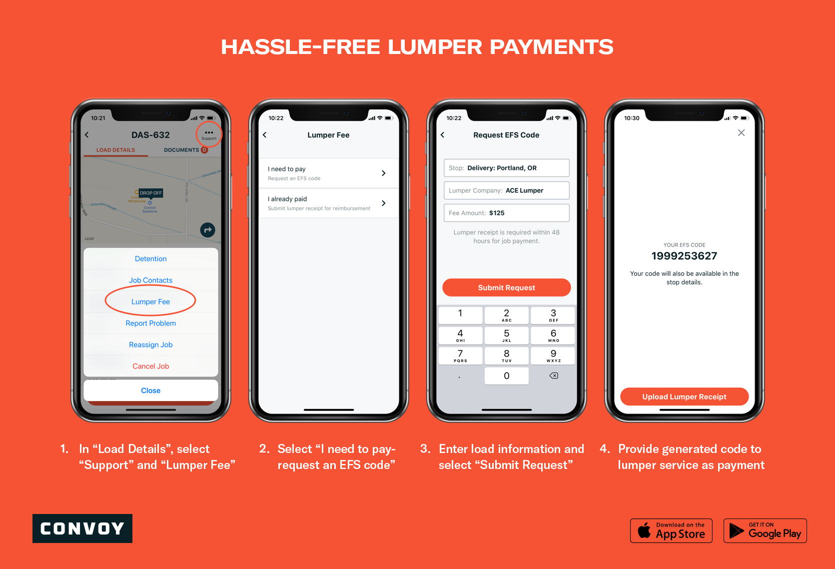 Convoy Hassle Free Lumper Payments In App